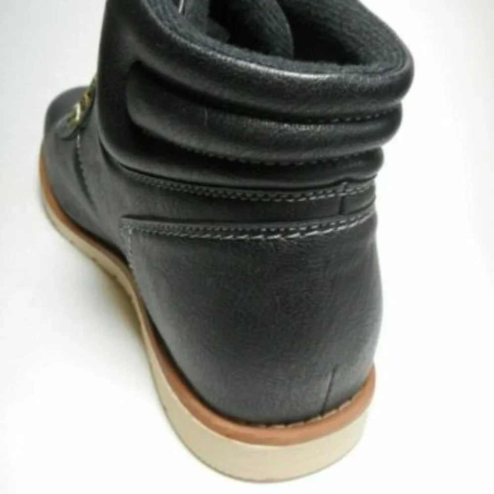 NEW ROUTE 66 Men's Black Tan Lace Up Casual Fashion Chukka Style Boots - Picture 5 of 7